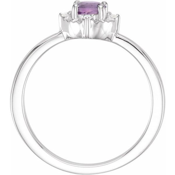 Halo-Style Birthstone Ring Image 2 James & Williams Jewelers Berwyn, IL
