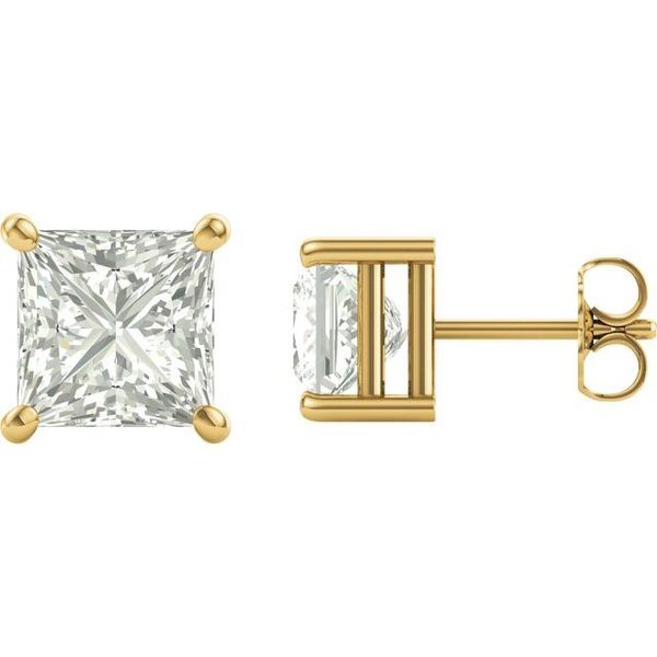 Square 4-Prong Charles & Colvard Moissanite® Stud Earrings Conti Jewelers Endwell, NY