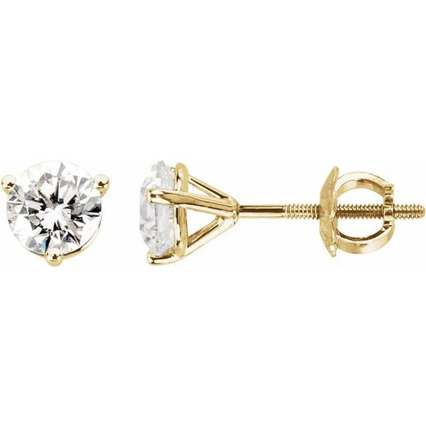 Round 3-Prong Stud Earrings Michigan Wholesale Diamonds , 