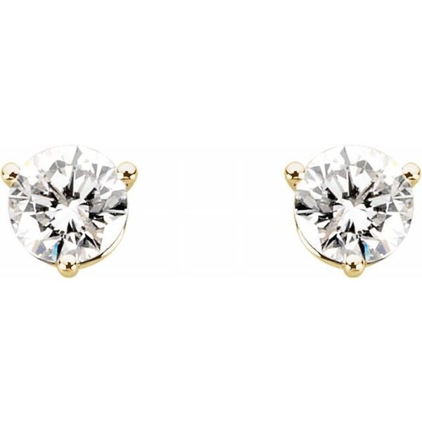 Round 3-Prong Stud Earrings Image 2 Michigan Wholesale Diamonds , 