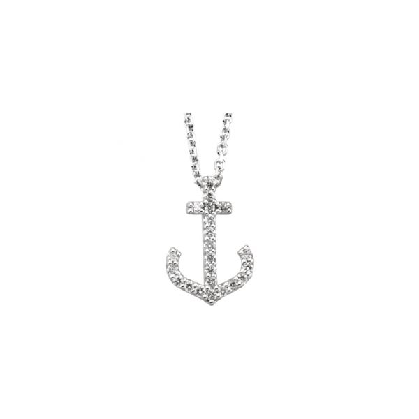 Kay Hallmark Diamonds Anchor & Heart Necklace 1/10 ct tw Sterling Silver &  10K Rose Gold 18” | Westland Mall