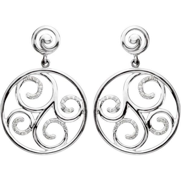 Accented Scroll Earrings Image 2 Michigan Wholesale Diamonds , 