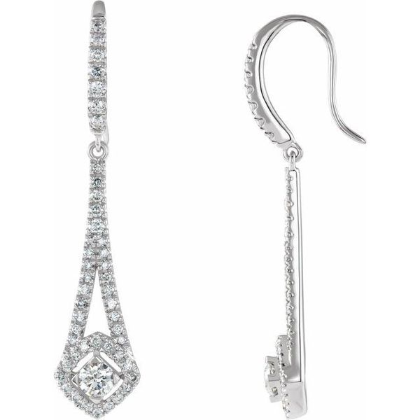 Diamond Chandelier Platinum Art Deco Revival Drop Earrings, 59% OFF