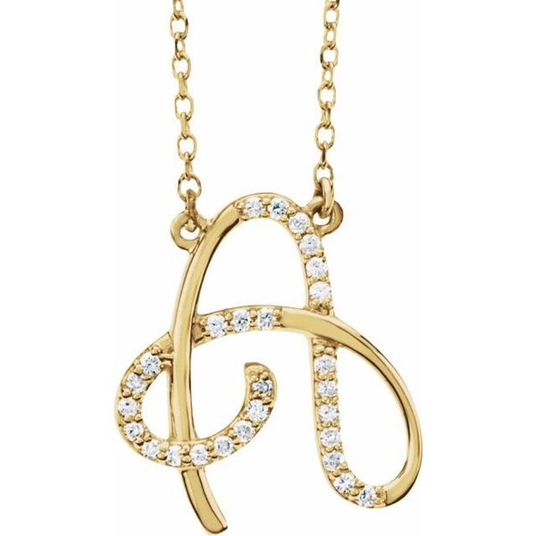 Stuller Initial Necklace 67399:101:P 14KY Jensen Beach Jewelry