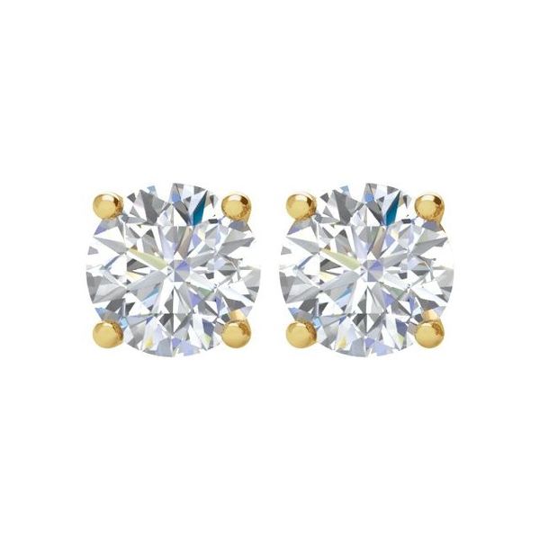 Round 4-Prong Stud Earrings Image 2 Michigan Wholesale Diamonds , 