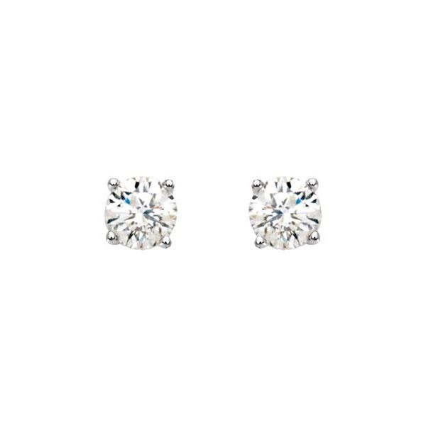 Round 4-Prong Stud Earrings Image 2 Michigan Wholesale Diamonds , 