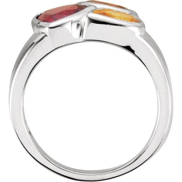 Bezel-Set Multi-Gemstone Ring