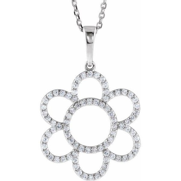 Accented Floral Necklace Ask Design Jewelers Olean, NY