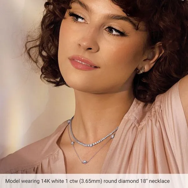 Bezel-Set Station Necklace Image 3 S&E Jewelers Depew, NY