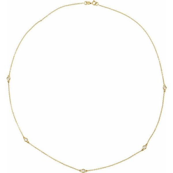 Bezel-Set Station Necklace Priddy Jewelers Elizabethtown, KY