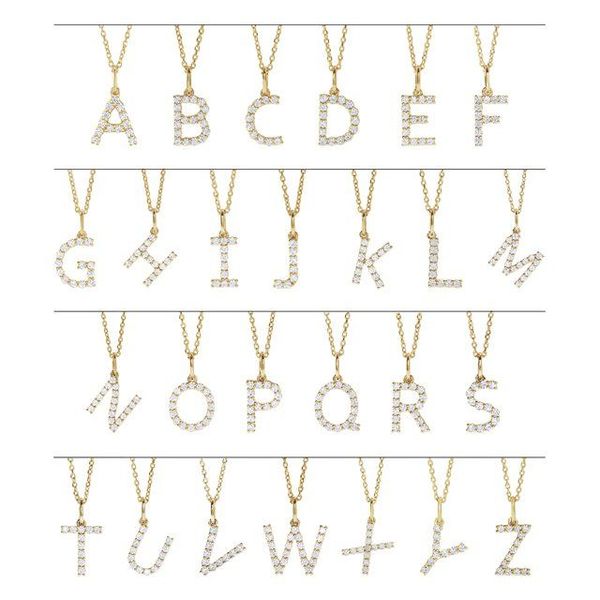Accented Initial Necklace Image 2 S&E Jewelers Depew, NY