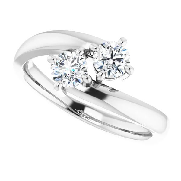 Double Stones Design Engagement Ring In Sterling Silver – shine of diamond