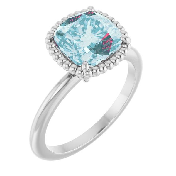 Beaded Solitaire Ring Designer Jewelers Westborough, MA