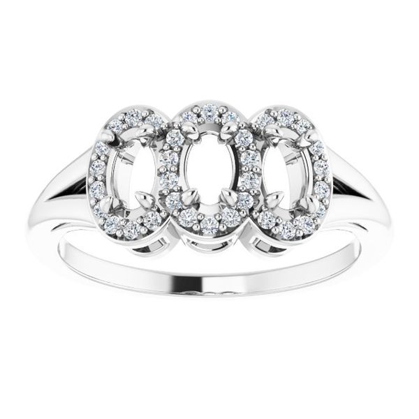 Halo-Style Three-Stone Ring Image 3 Trenton Jewelers Ltd. Trenton, MI