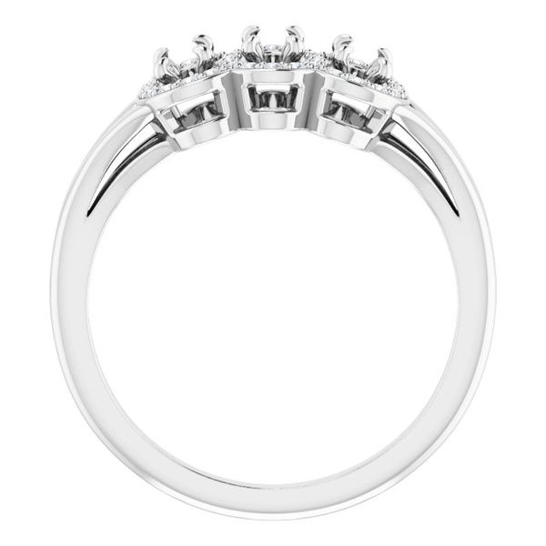 Halo-Style Three-Stone Ring Image 2 Trenton Jewelers Ltd. Trenton, MI