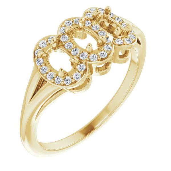 Halo-Style Three-Stone Ring Trenton Jewelers Ltd. Trenton, MI
