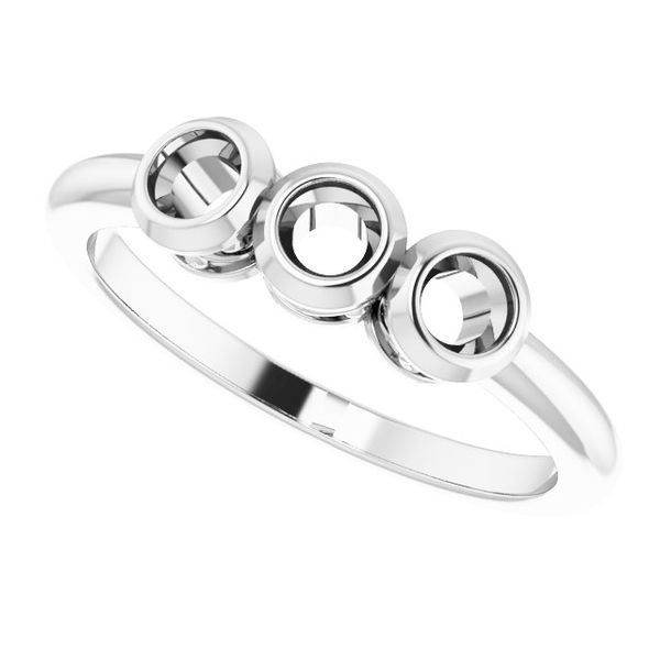 Three-Stone Bezel-Set Ring Image 5 James Wolf Jewelers Mason, OH