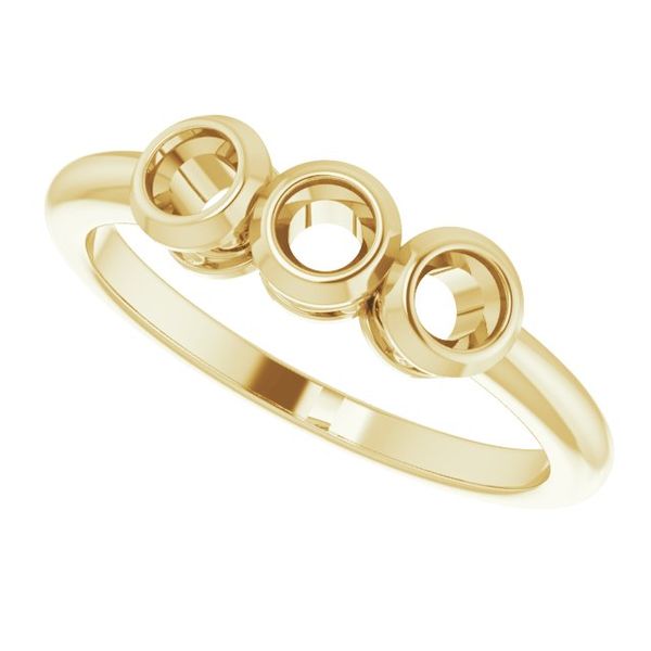 Three-Stone Bezel-Set Ring Image 5 Becky Beck's Jewelry DeKalb, IL