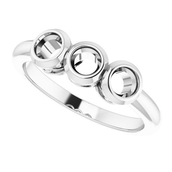 Three-Stone Bezel-Set Ring Image 5 John E. Koller Jewelry Designs Owasso, OK