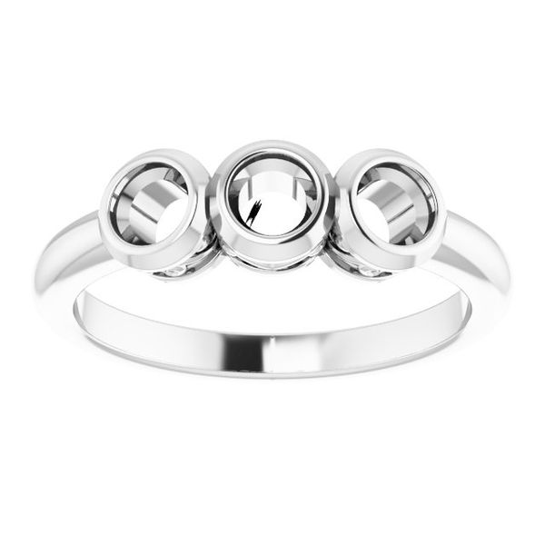Three-Stone Bezel-Set Ring Image 3 Banks Jewelers Burnsville, NC