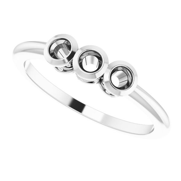 Three-Stone Bezel-Set Ring Image 5 Becky Beck's Jewelry DeKalb, IL