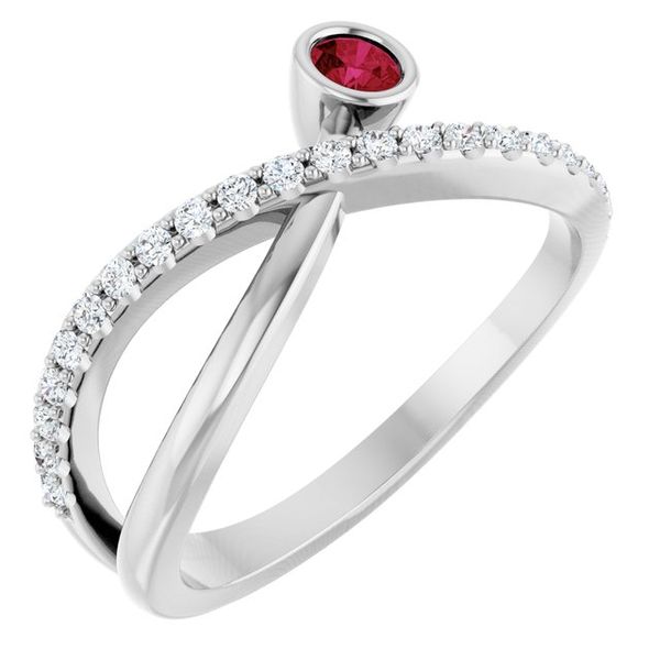 Criss-Cross Bezel-Set Ring Jewelry Design Studio Jensen Beach, FL