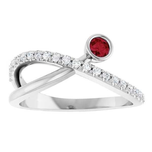Criss-Cross Bezel-Set Ring Image 3 Jewelry Design Studio Jensen Beach, FL
