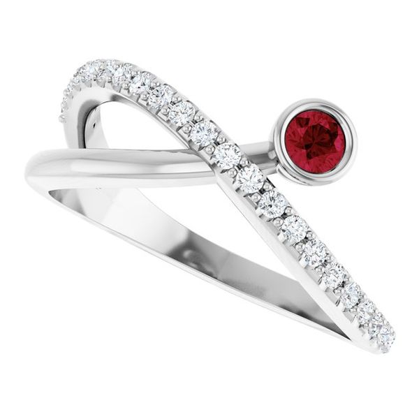 Criss-Cross Bezel-Set Ring Image 5 Jewelry Design Studio Jensen Beach, FL