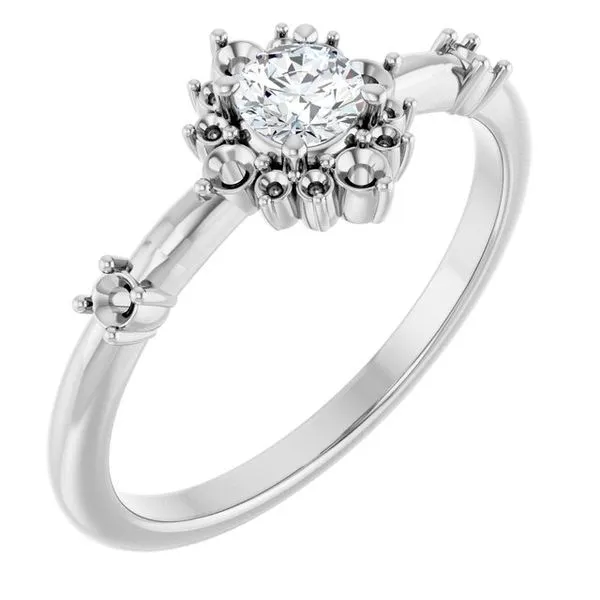 Stuller Halo-Style Ring 72088:6020:P 14KW Jensen Beach Jewelry