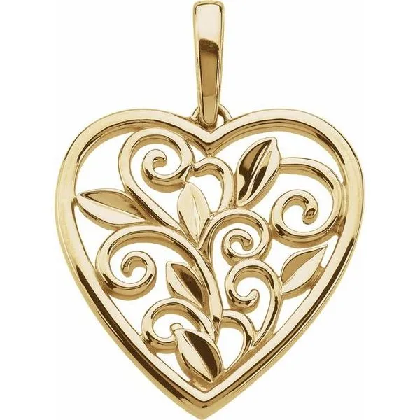 Gold filigree sale heart pendant