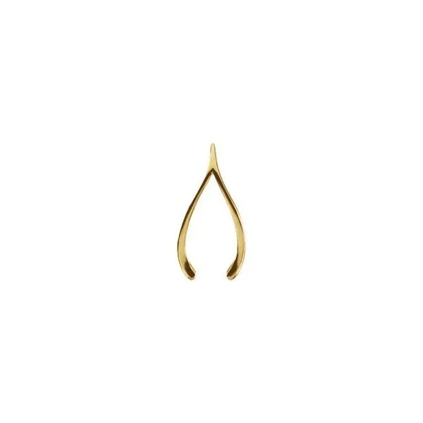 Sideways Wishbone 14K Yellow Gold Necklace 18