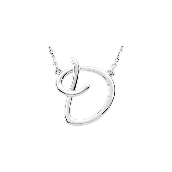 Sterling Silver Script Initial S Pendant Necklace | Letter S Necklace