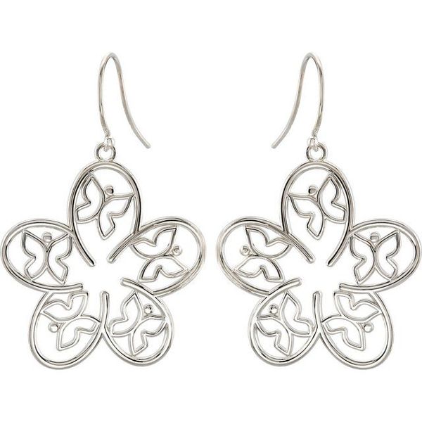 Flower & Butterfly Earrings Image 2 J. Anthony Jewelers Neenah, WI