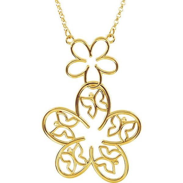 Flower & Butterfly Necklace Rick's Jewelers California, MD