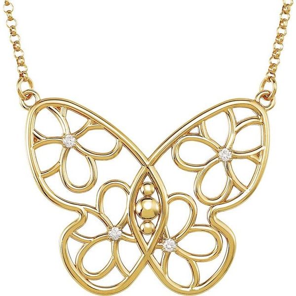 Accented Butterfly & Floral Necklace Graham Jewelers Wayzata, MN