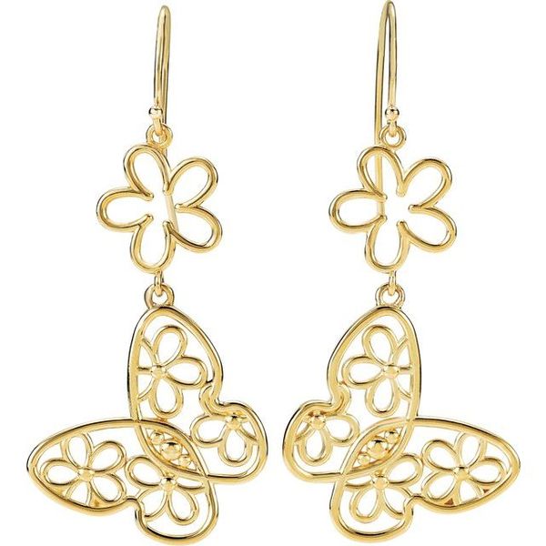 Butterfly & Floral Earrings Image 2 M. J. Thomas Jewelers, Ltd. Stratford, CT