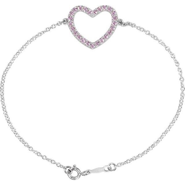 14K Solid Yellow Gold Pink Heart Bracelet – LTB JEWELRY