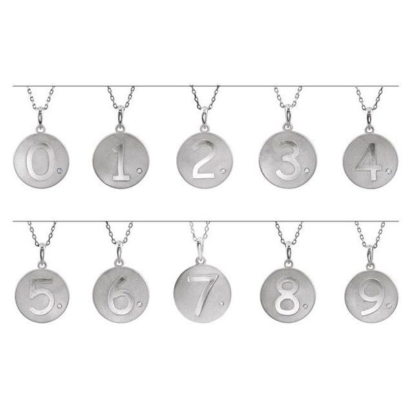 Accented Numeric Pendant Image 3 D'Errico Jewelry Scarsdale, NY
