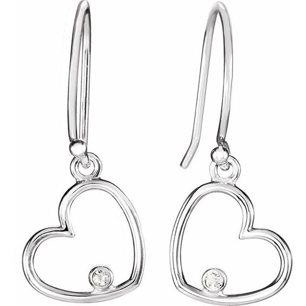 Accented Heart Earrings Image 2 D'Errico Jewelry Scarsdale, NY