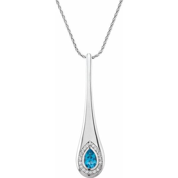 Bezel-Set Halo-Style Necklace Diny's Jewelers Middleton, WI