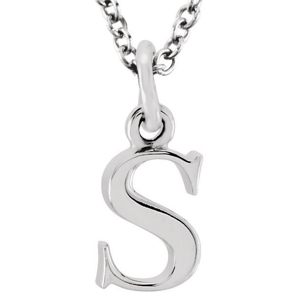 Stuller Initial Necklace 84634:104:P 14KW Olean | Ask Design Jewelers |  Olean, NY