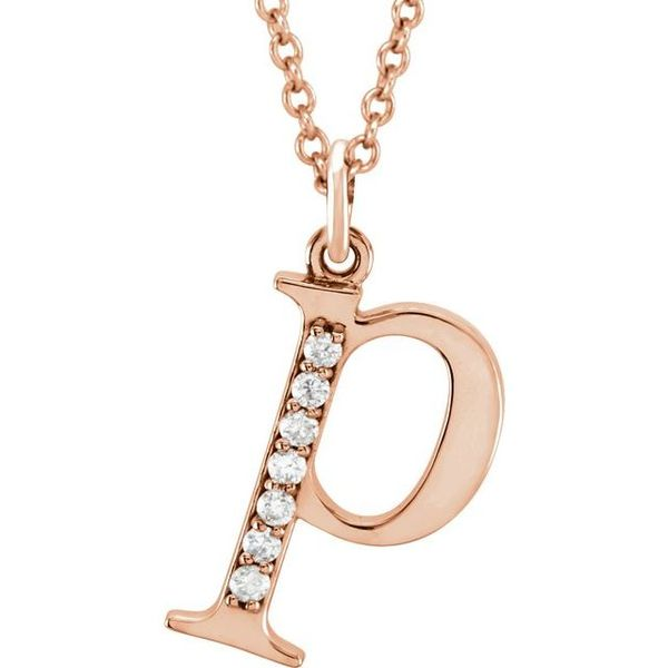 Lowercase Initial Sphere Chain Necklace - Rose Gold