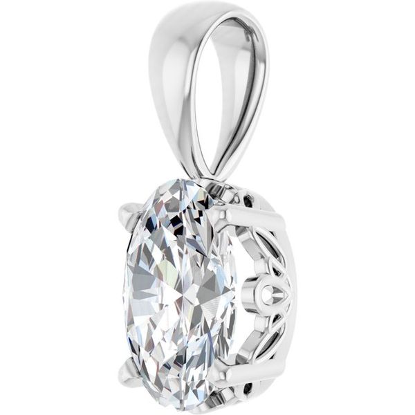Oval 4-Prong Solitaire Pendant Image 2 Diny's Jewelers Middleton, WI