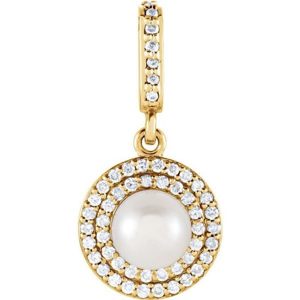 Halo-Style Pearl Pendant Ask Design Jewelers Olean, NY