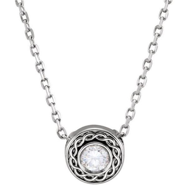 Bezel-Set Necklace Image 3 Douglas Jewelers Conroe, TX
