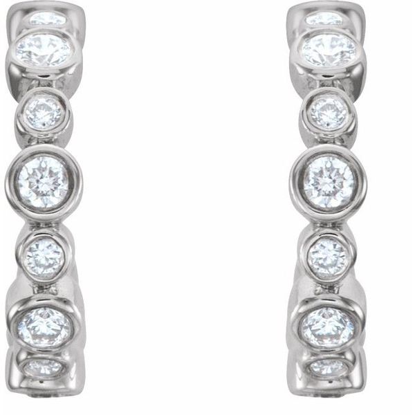 Bezel-Set Hoop Earrings Image 2 Spath Jewelers Bartow, FL