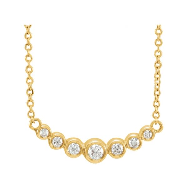 Graduated Bezel-Set Necklace Biondi Diamond Jewelers Aurora, CO