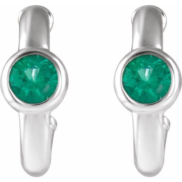 Bezel-Set Huggie Earrings Image 3 Spath Jewelers Bartow, FL