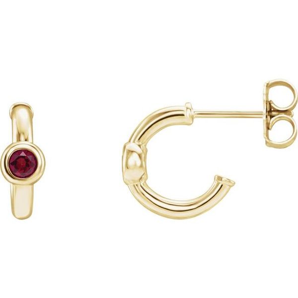 Bezel-Set Huggie Earrings M. J. Thomas Jewelers, Ltd. Stratford, CT