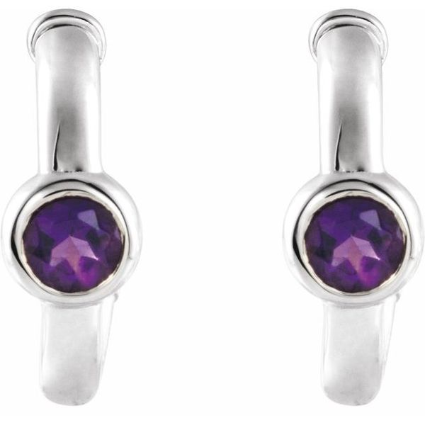 Bezel-Set Huggie Earrings Image 2 Biondi Diamond Jewelers Aurora, CO